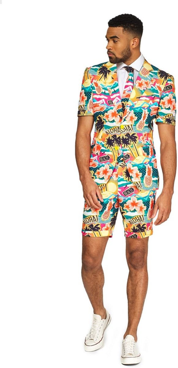 Hawaii & Carribean & Tropisch Kostuum | Aloha Hero Tropisch Eiland Zomer | Man | Maat 62 | Carnaval kostuum | Verkleedkleding